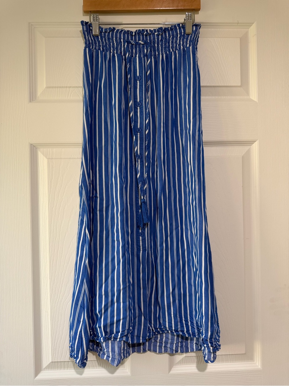 89th & Madison Blue and White Striped High-Low Skirt
